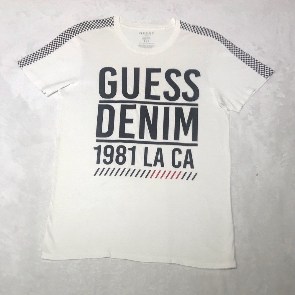 GUESS Denim 1981 LA CA Men's White Graphic Tee